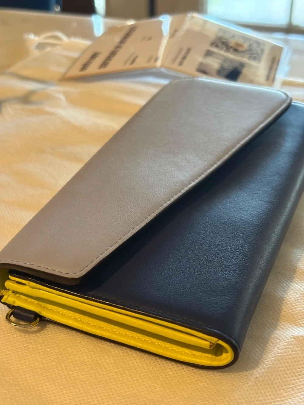 Christian Dior Leather Tri-Color Long Wallet